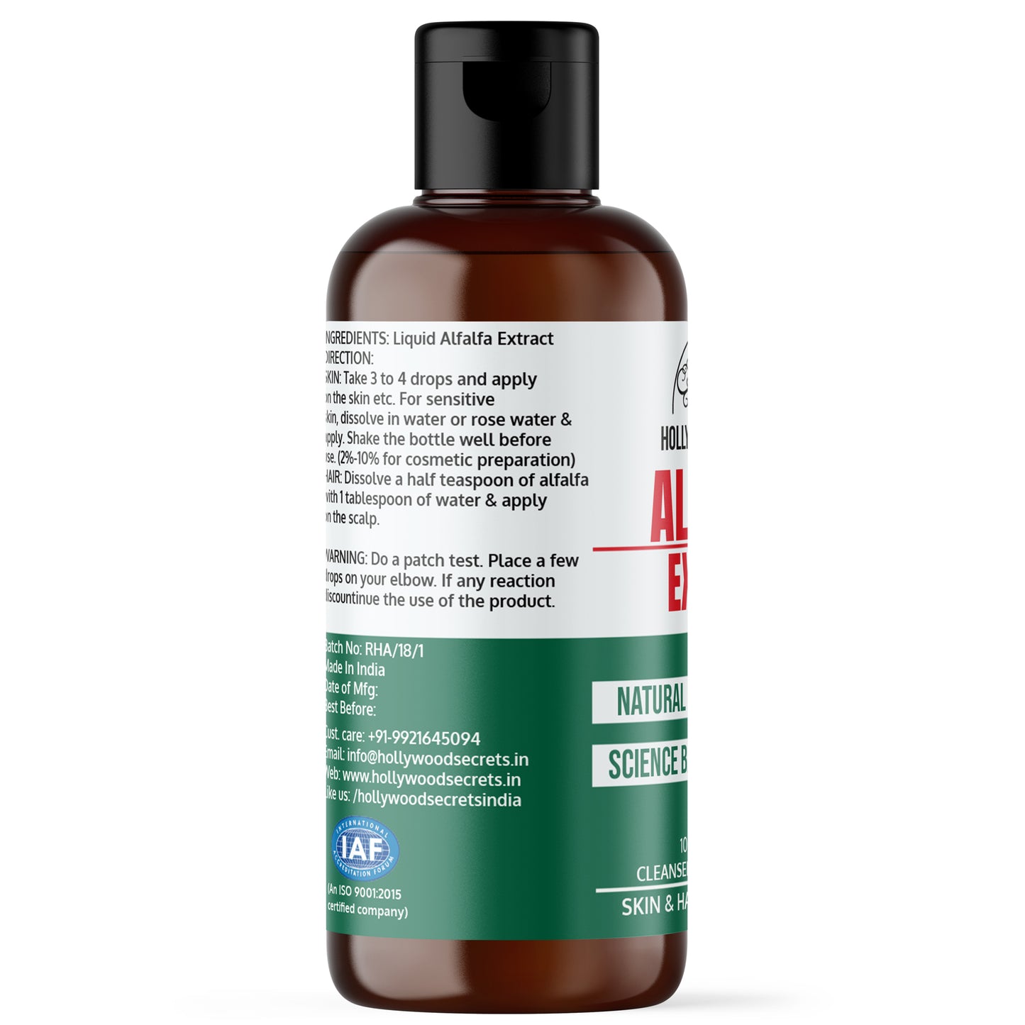 Pure 85% Alfalfa Liquid Extract Hollywood Secrets