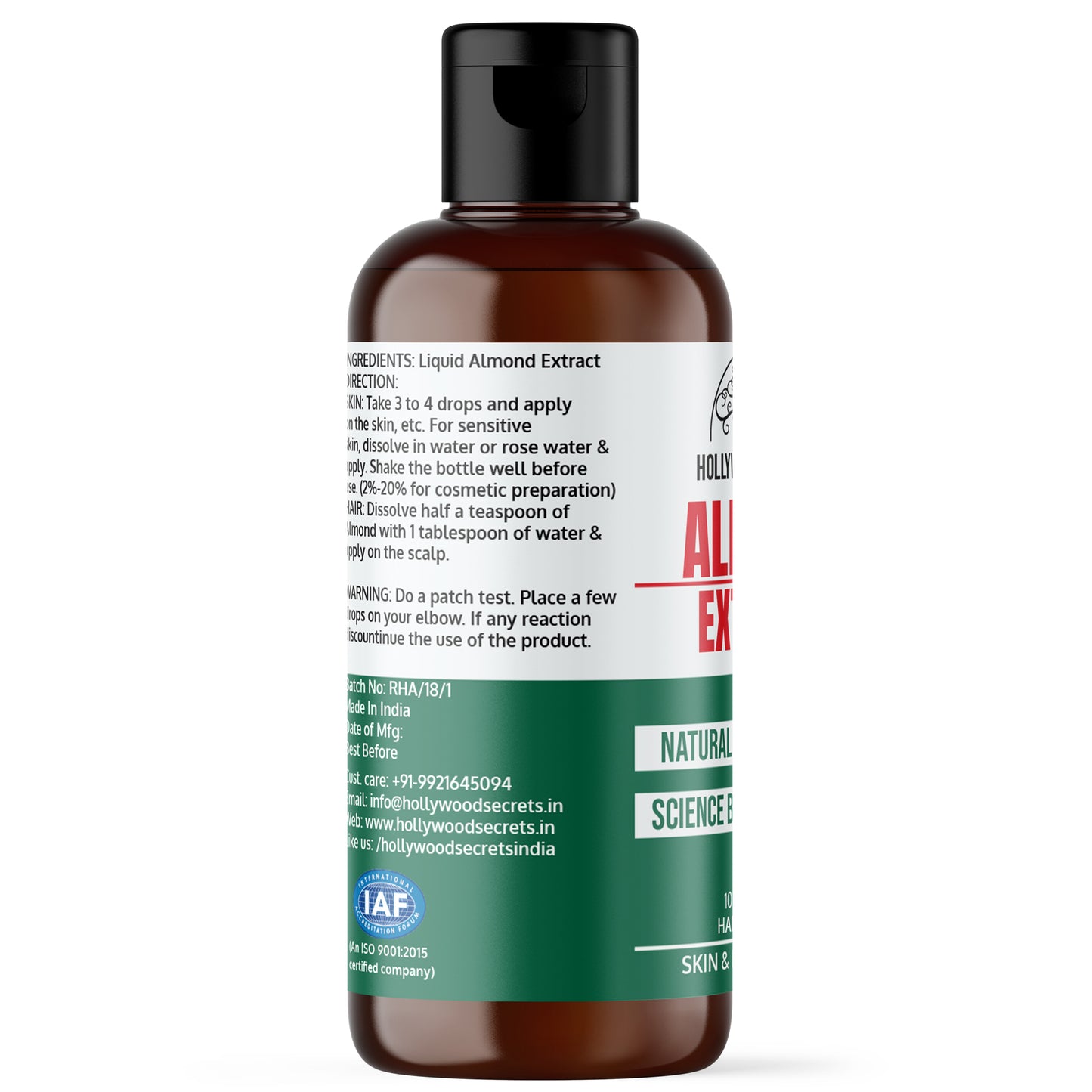 Pure 85% Almond Liquid Botanical Extract Hollywood Secrets
