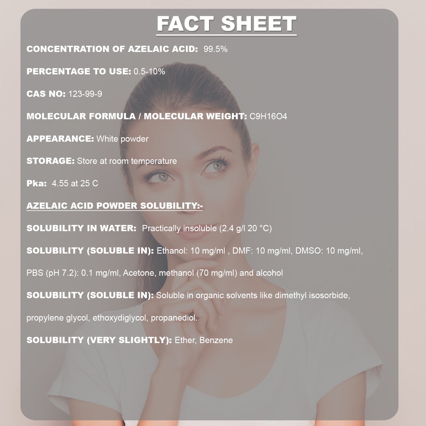 Pure Azelaic Acid 50gm