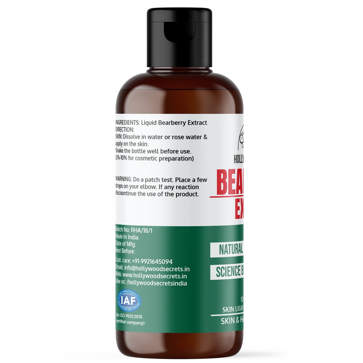 Pure 85% Bearberry Liquid Extract Hollywood Secrets
