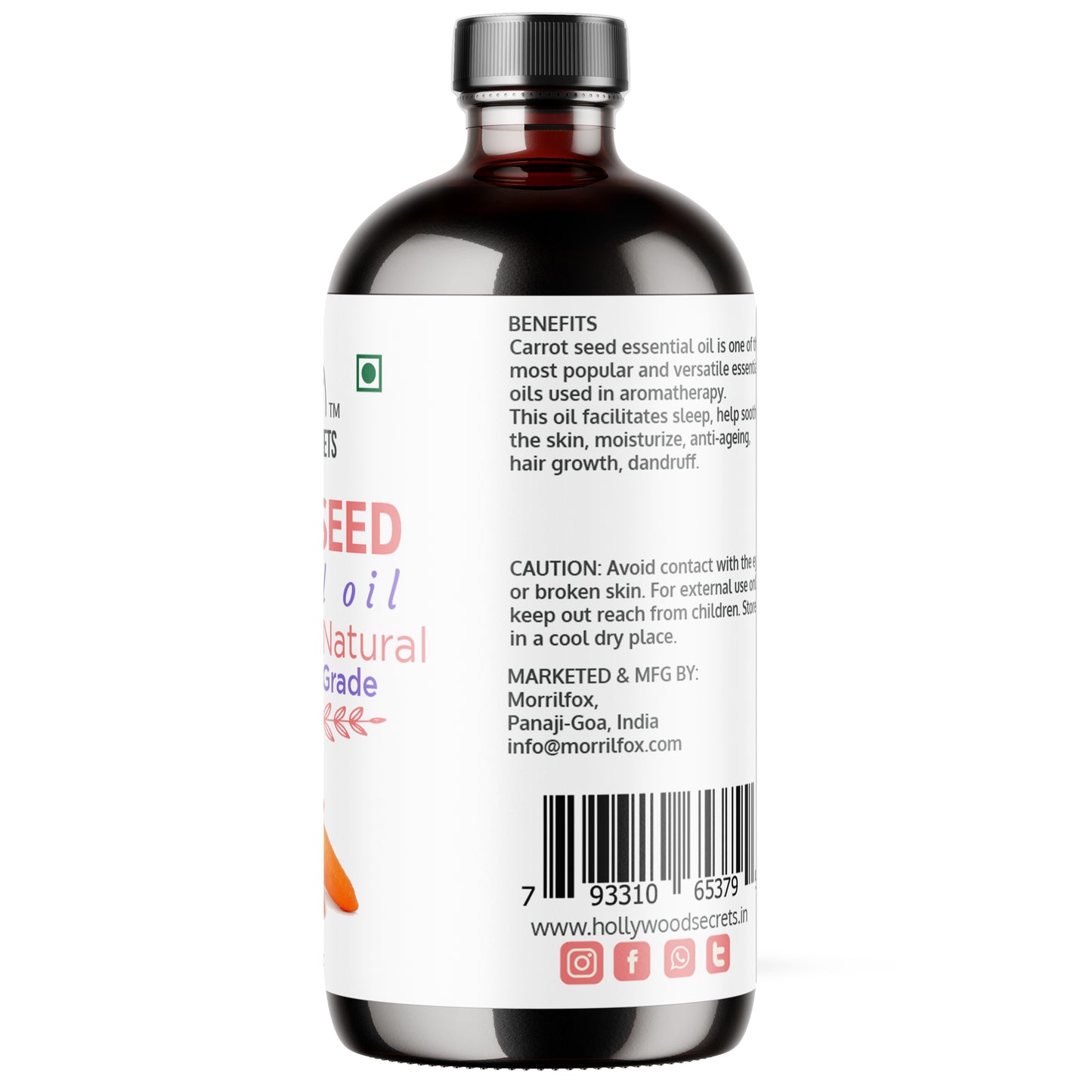 Pure Carrot Seed Essential Oil Therapeutic Grade Hollywood Secrets