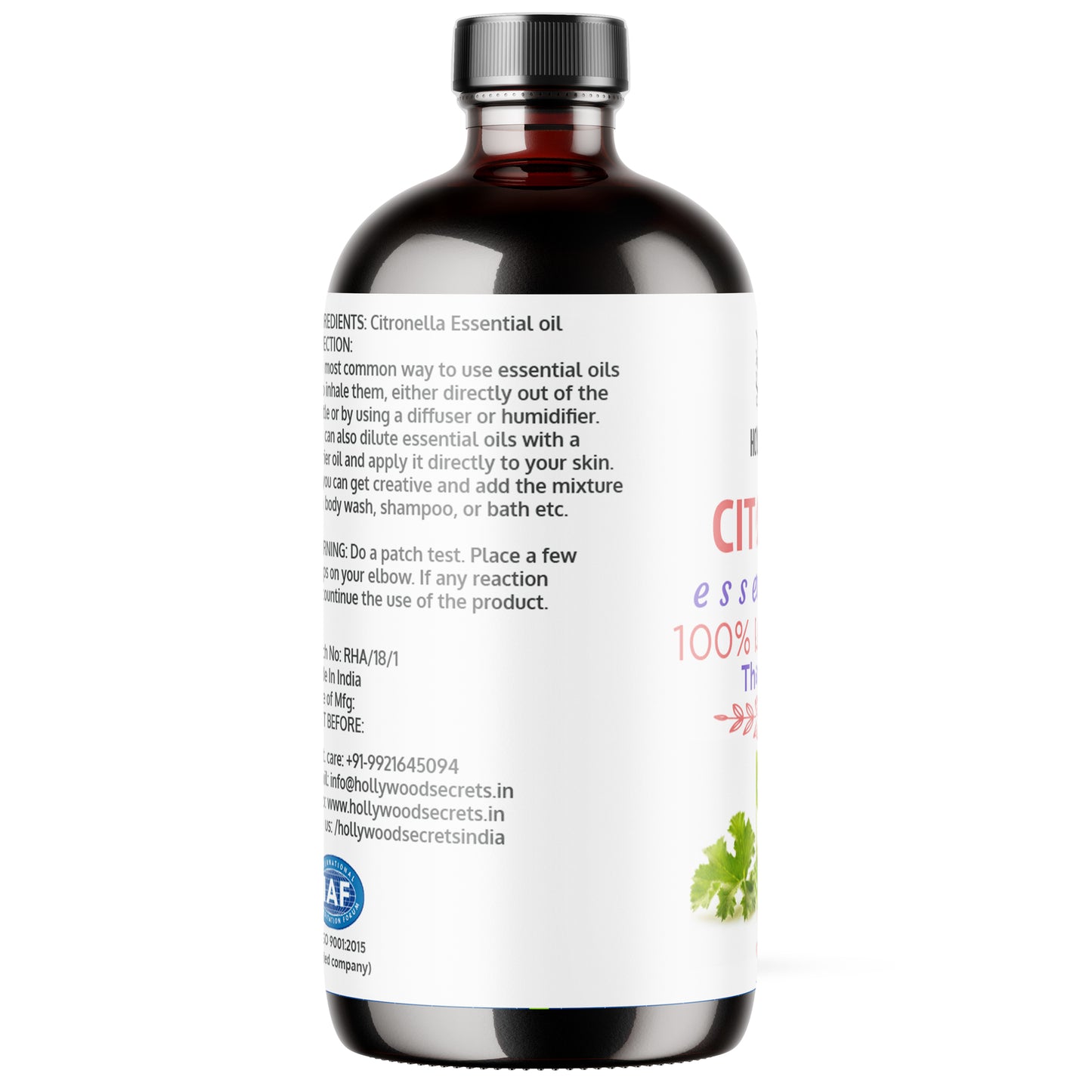 Pure Citronella Essential Oil Therapeutic Grade Hollywood Secrets