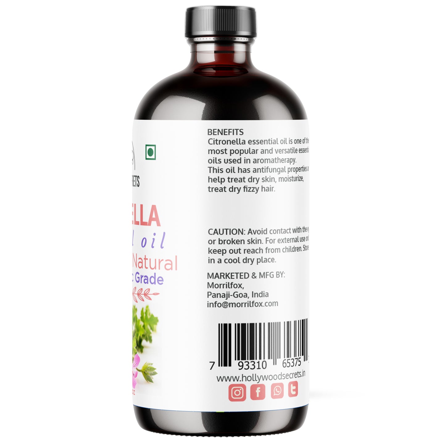 Pure Citronella Essential Oil Therapeutic Grade Hollywood Secrets