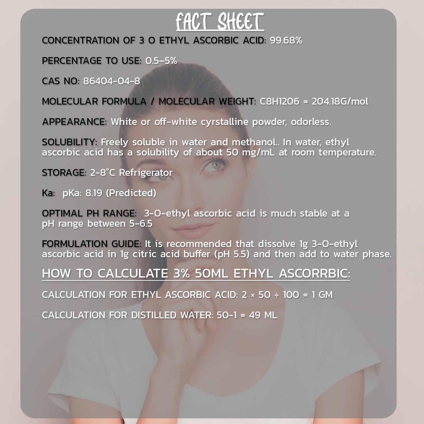 Vitamin C Ethyl L-Ascorbic Acid Powder 50 gm Hollywood Secrets