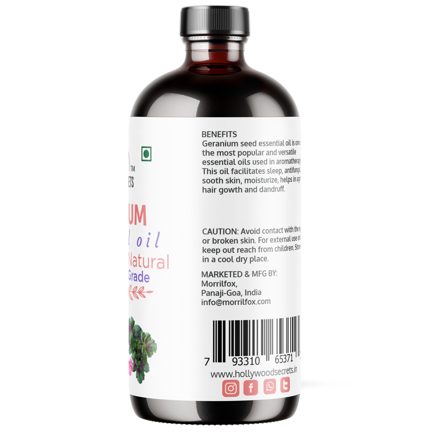 Pure Geranium Essential Oil Therapeutic Grade Hollywood Secrets