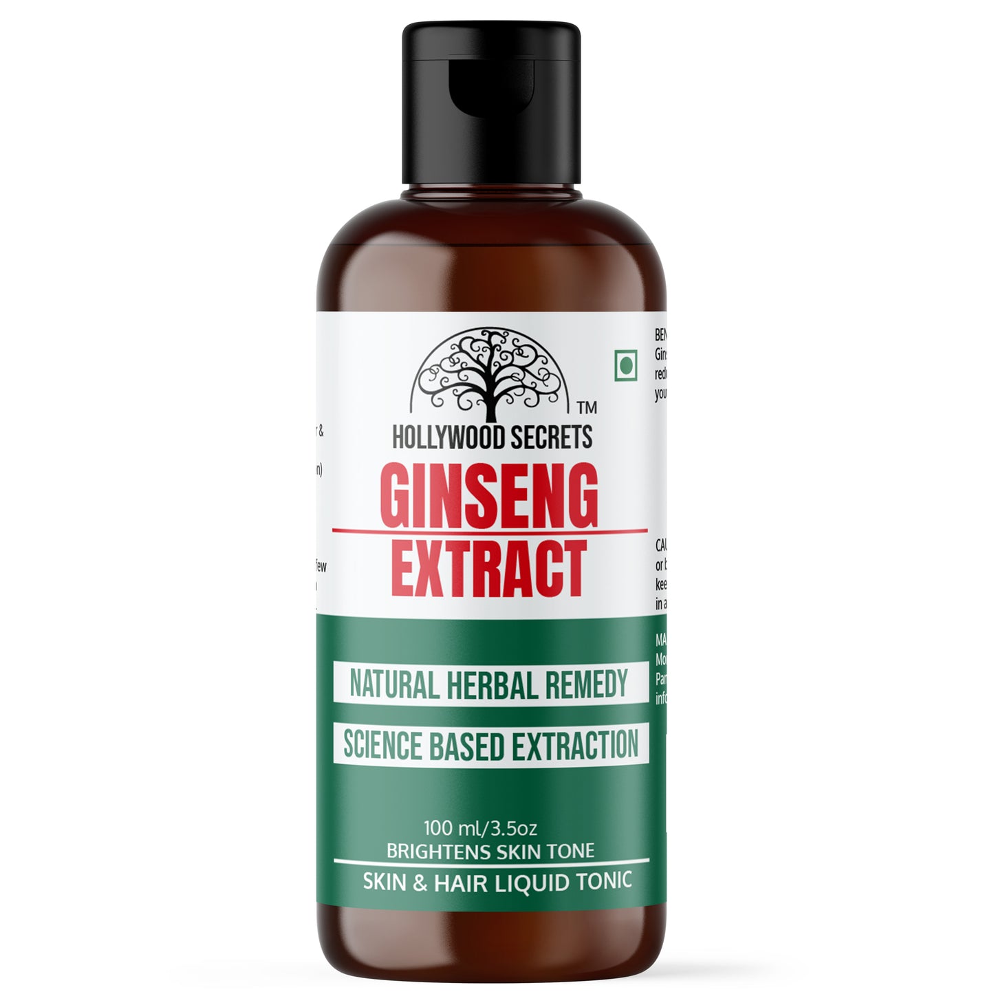 Pure 85% Ginseng Liquid Botanical Extract Hollywood Secrets