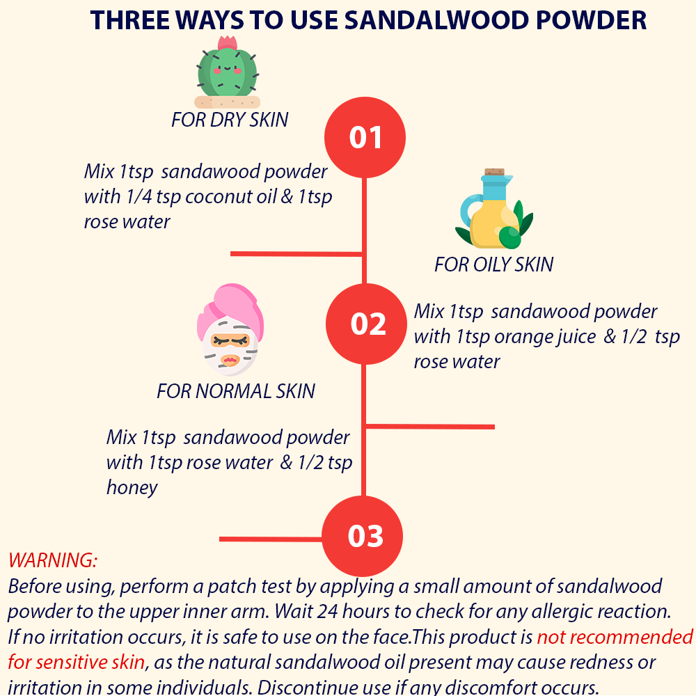 Organic White Sandalwood Root Powder With 100% Sandalwood Oil 50gm hollywoodsecrets