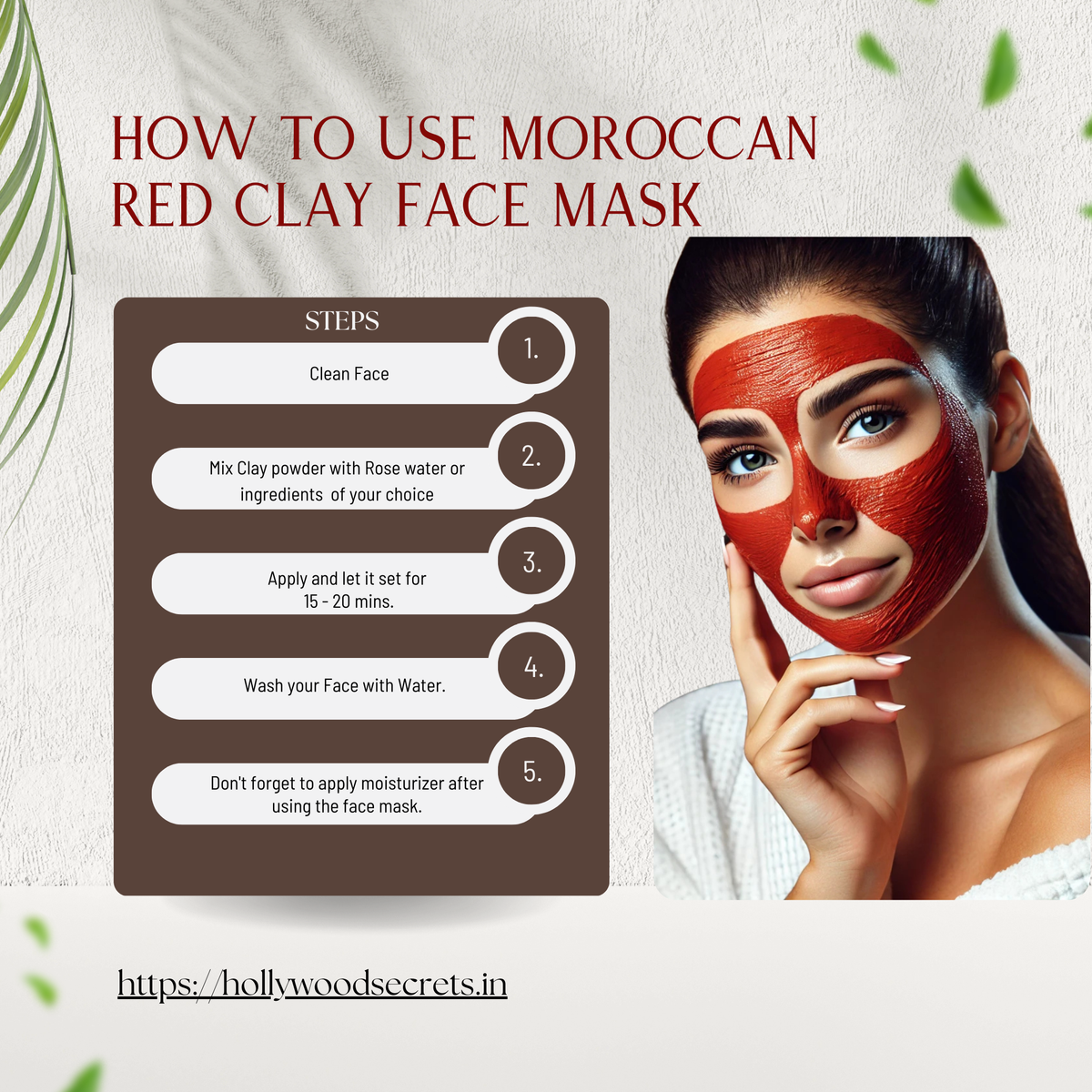 Pure Moroccan Red Clay 200Gms (Copy) Hollywood Secrets
