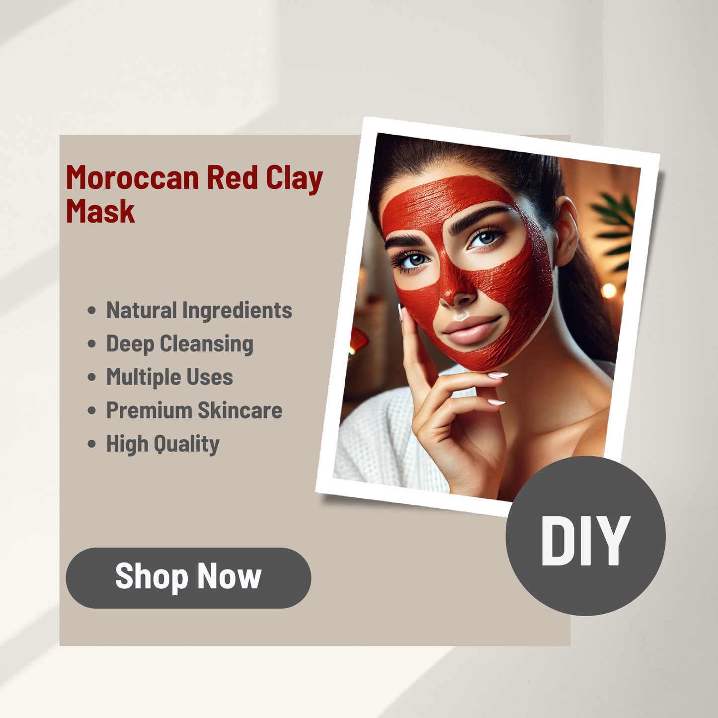Pure Moroccan Red Clay 200Gms