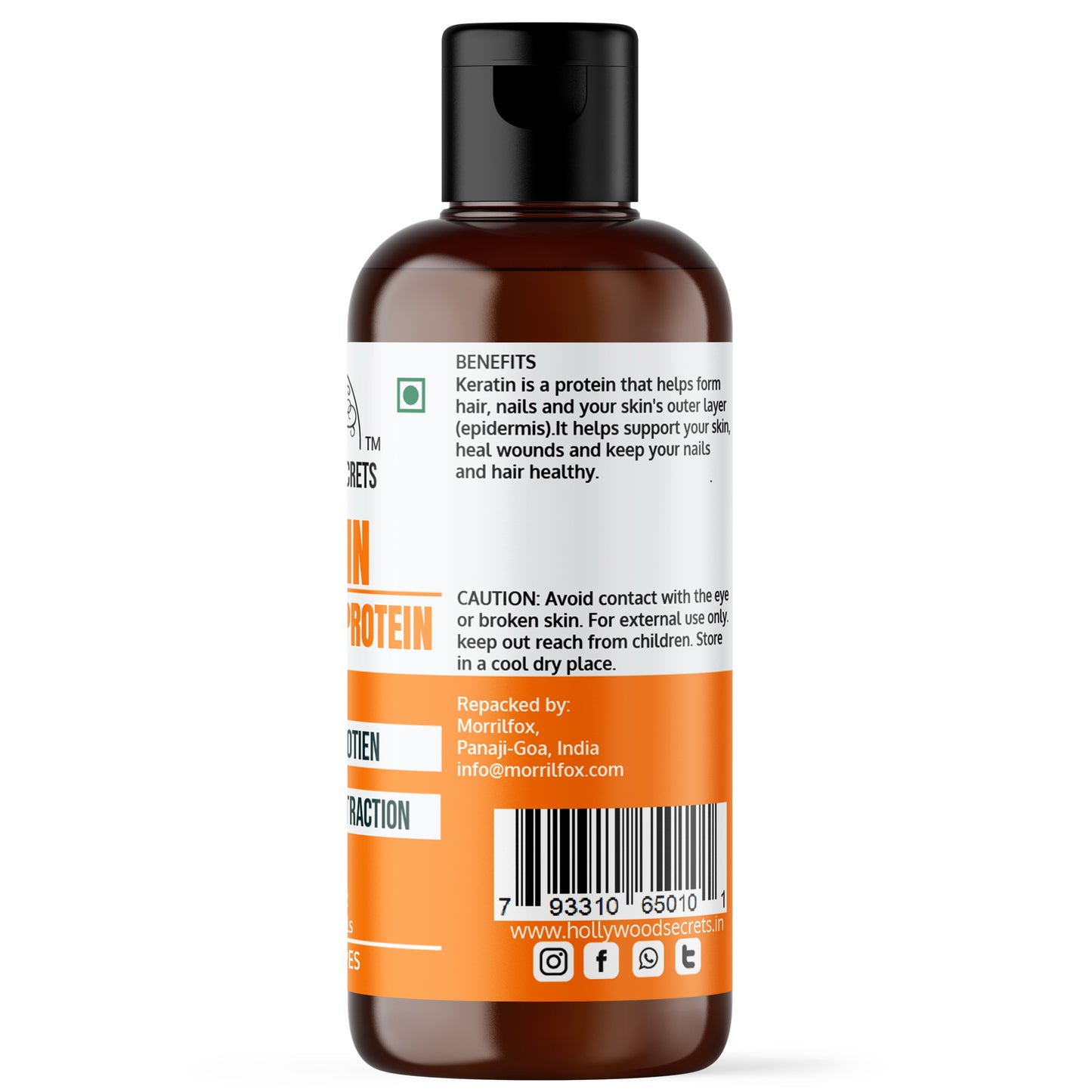 Hydrolyzed Keratin Protein Liquid 100 ml Hollywood Secrets