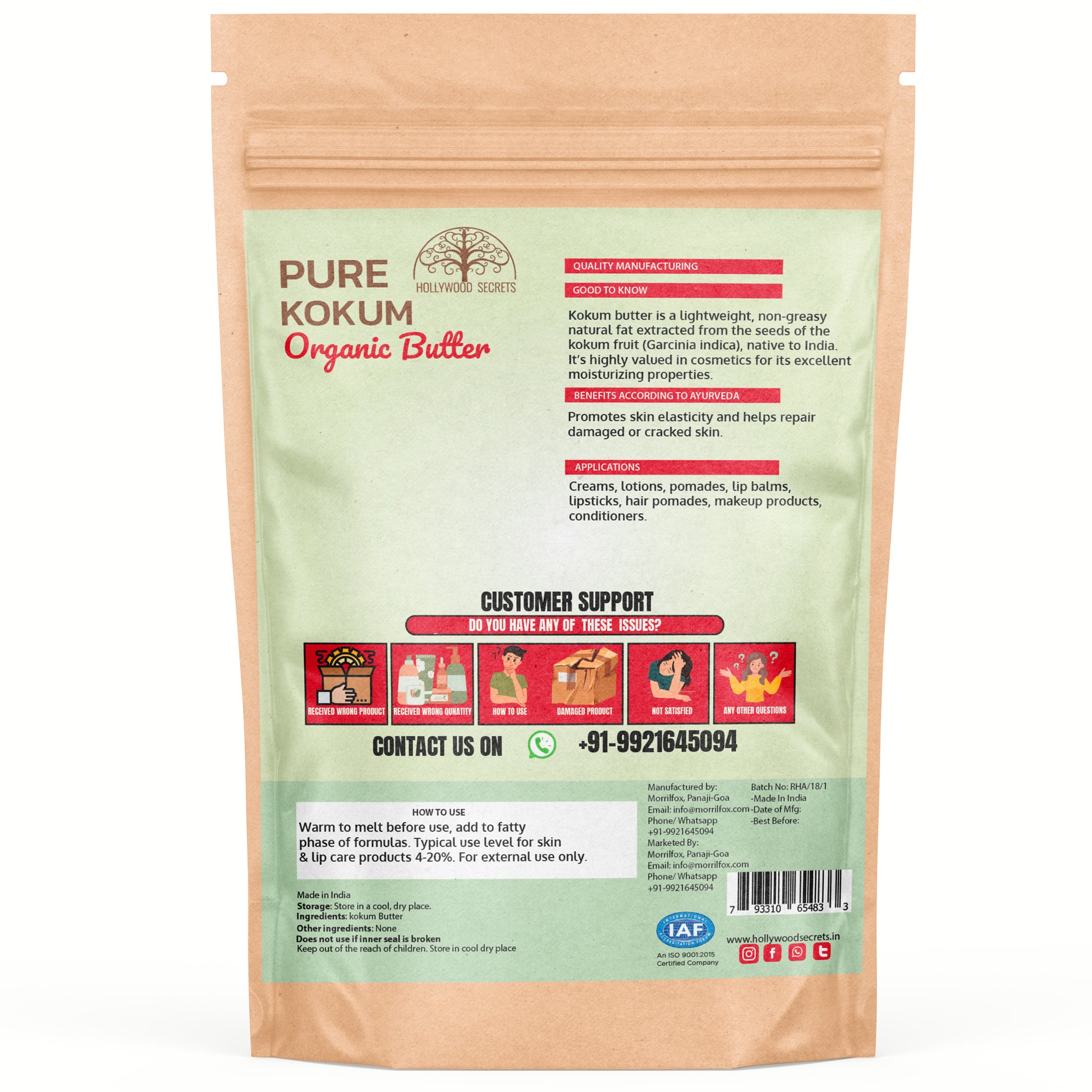 Raw Kokum Body Skin Butter 200gm Hollywood Secrets