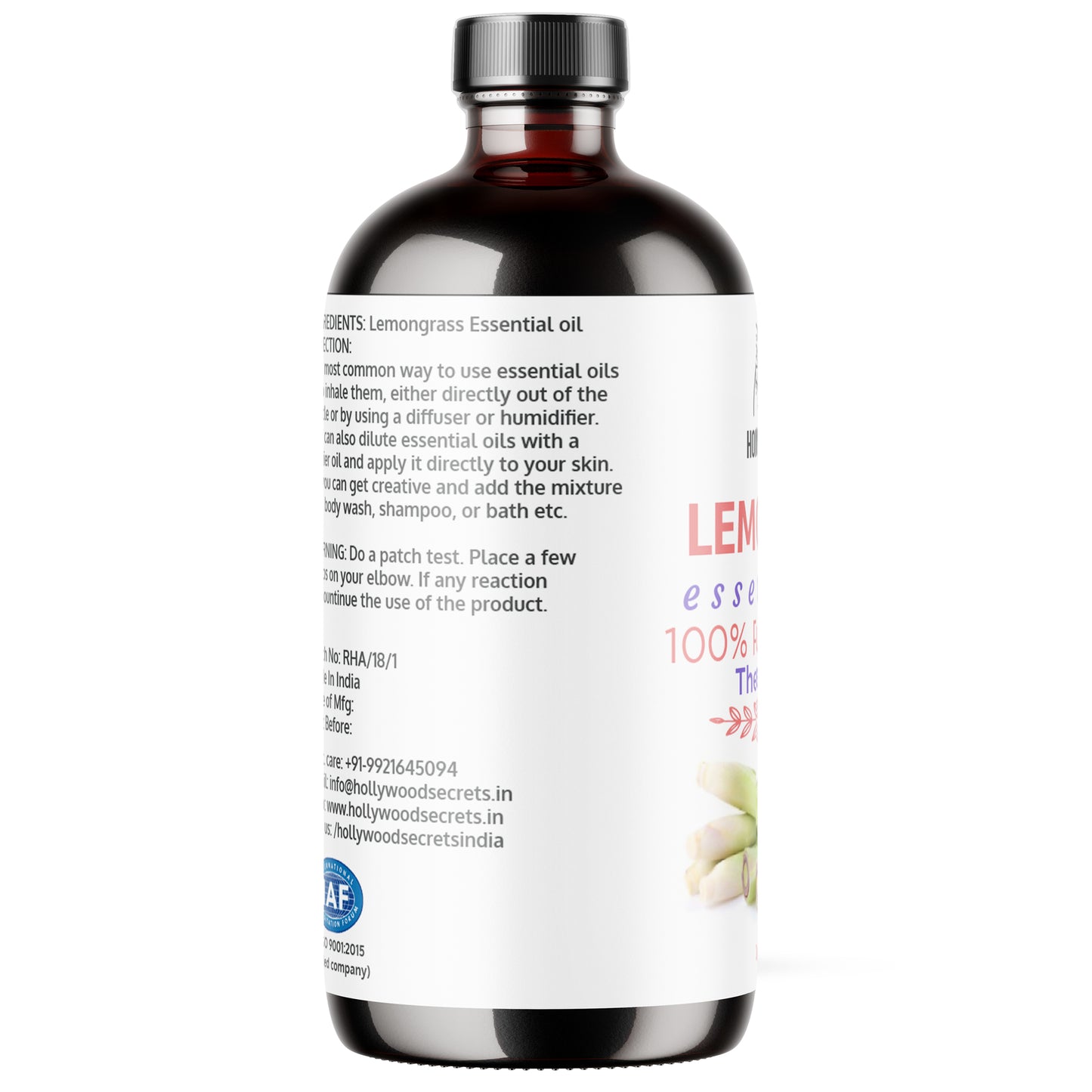 Pure Lemongrass Essential Oil Therapeutic Grade Hollywood Secrets