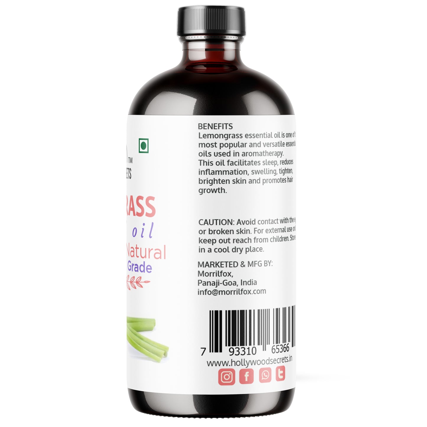Pure Lemongrass Essential Oil Therapeutic Grade Hollywood Secrets
