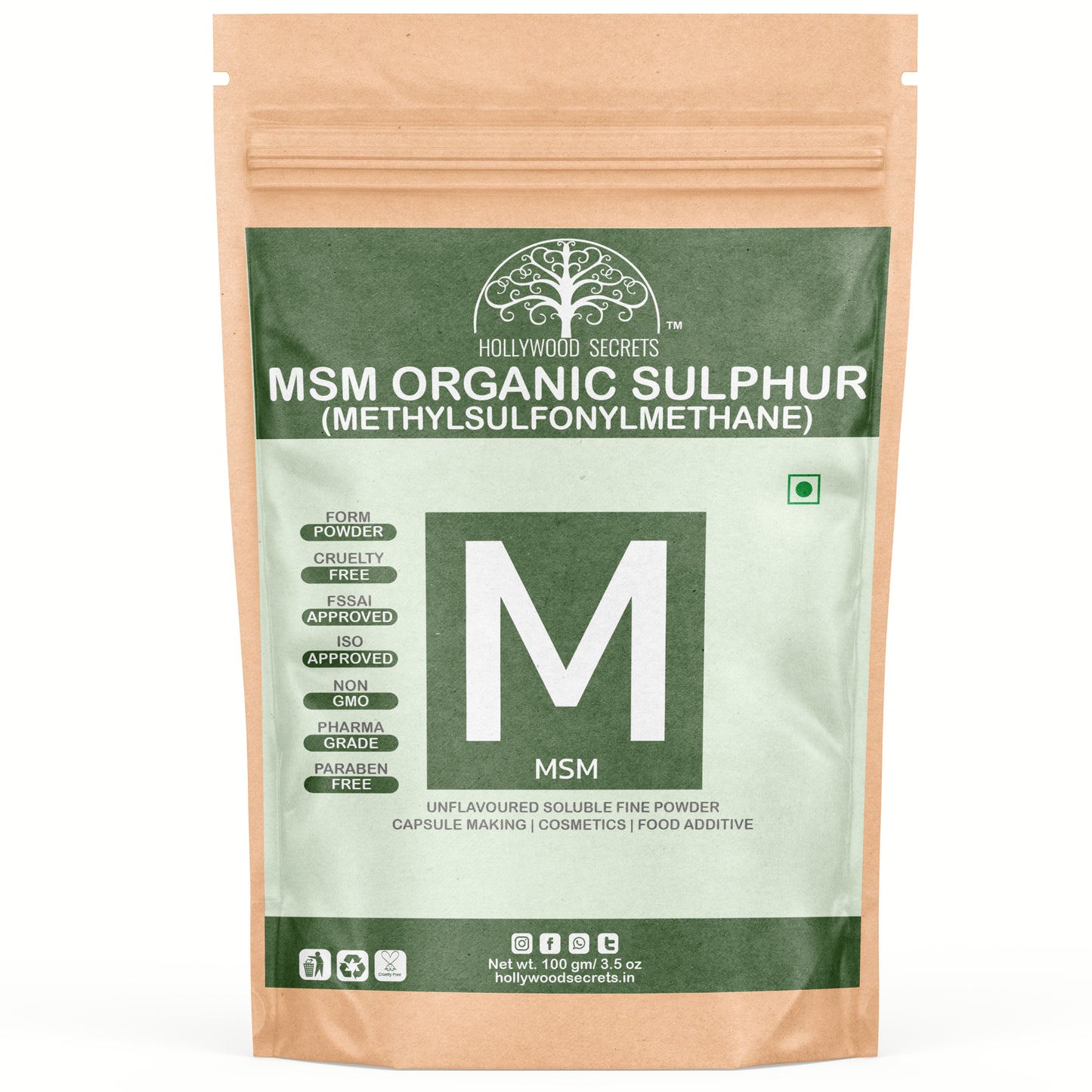 Hollywood Secrets Pure Best Organic Natural Buy now Shop sale Online Price bulk Manufacturer Wholesaler reviews ratings specifications Free Shipping Cash on delivery India supplement Powder Methylsulfonylmethane MSM Supplement
