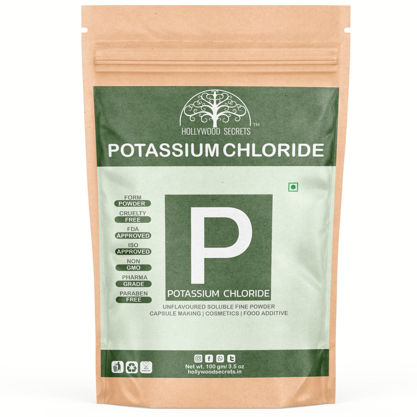 Hollywood Secrets Pure Best Organic Natural Buy now Shop sale Online Price bulk Manufacturer Wholesaler reviews ratings specifications Free Shipping Cash on delivery India supplement Powder Potassium Chloride Powder