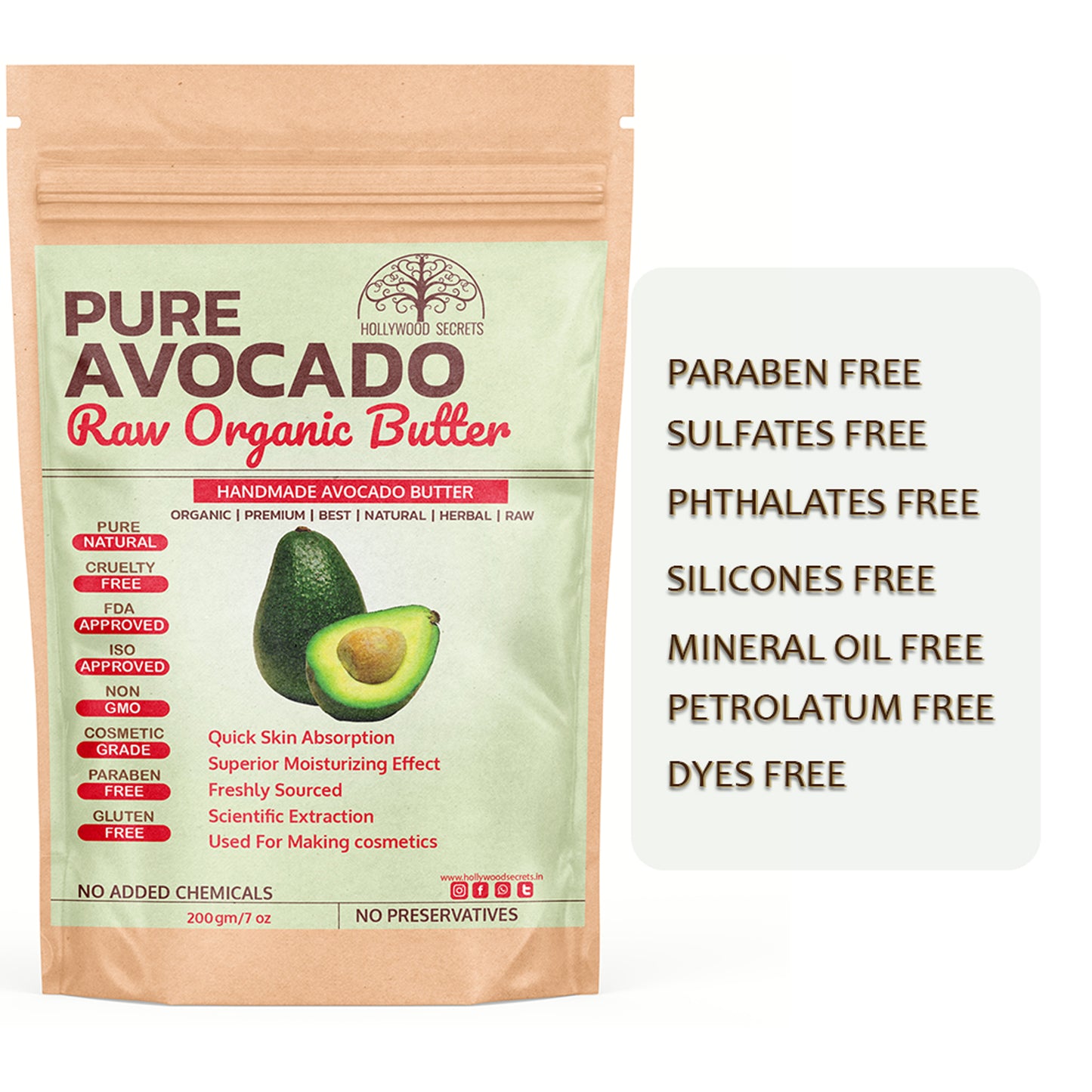Raw Avocado Body Skin Butter 200gm Hollywood Secrets