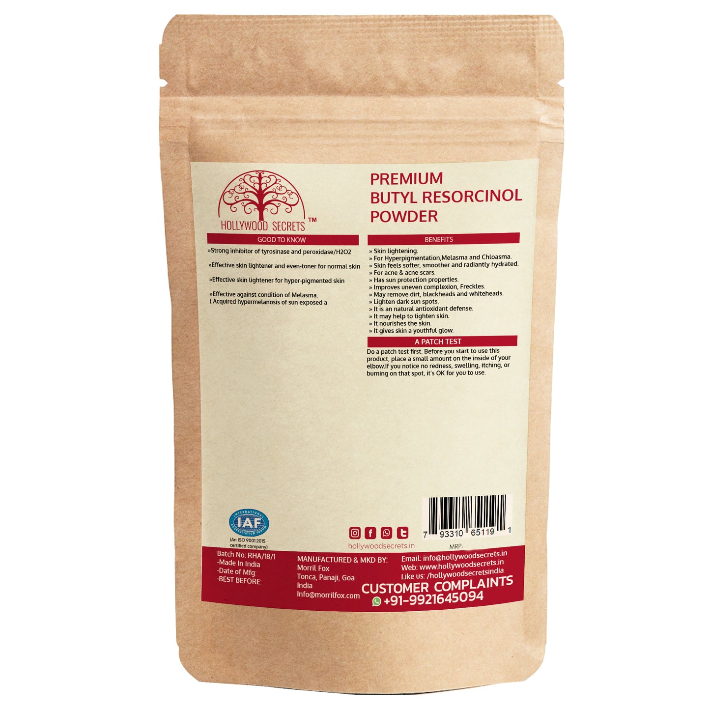 4-n-butyl resorcinol Powder 50gm Hollywood Secrets