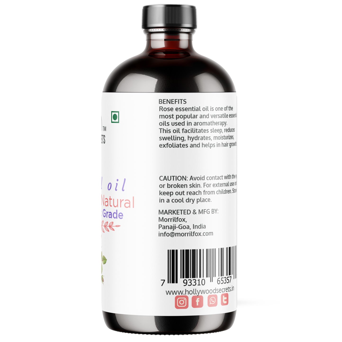 Pure Rose Essential Oil Therapeutic Grade Hollywood Secrets