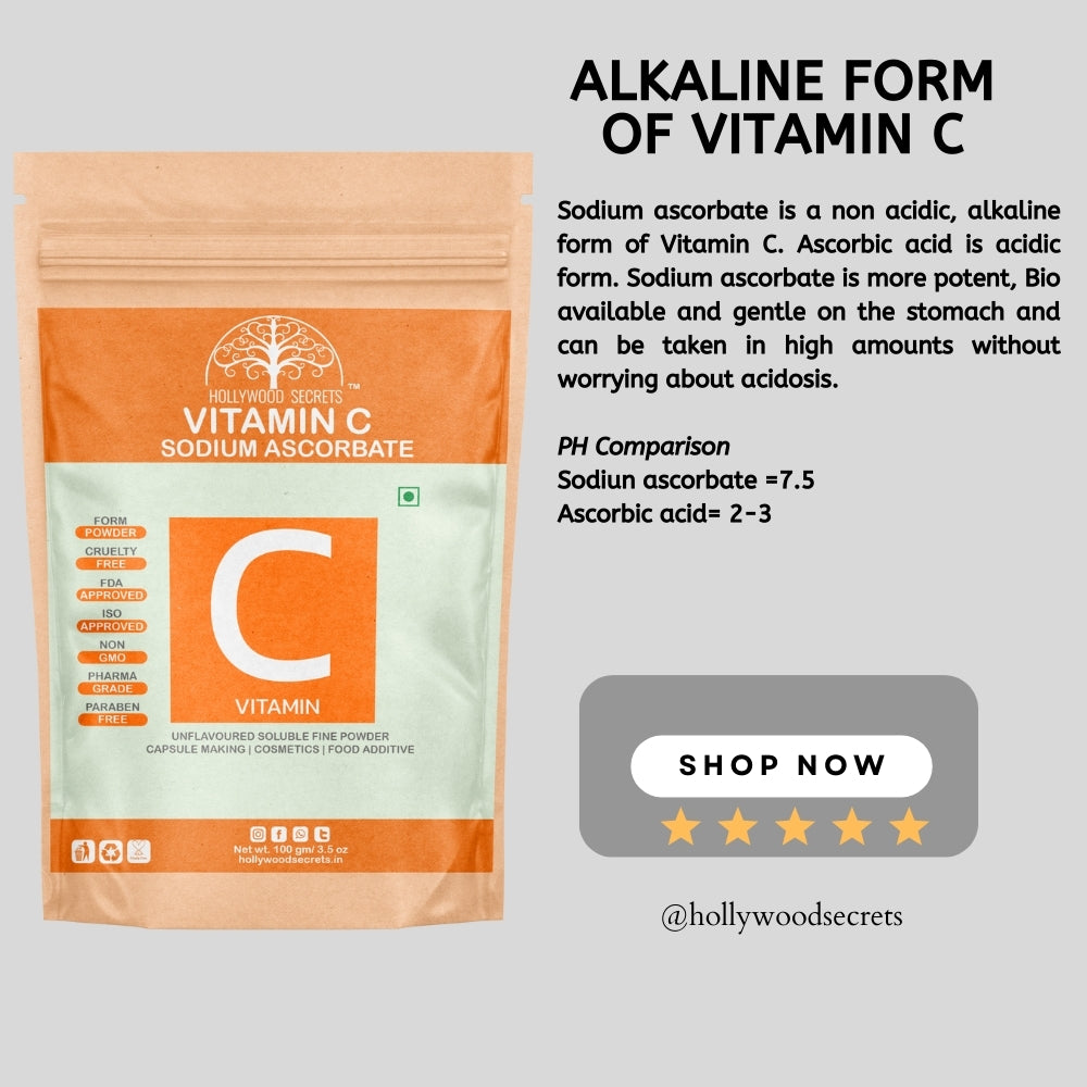 Vitamin C Sodium Ascorbate Powder 100gm Hollywood Secrets