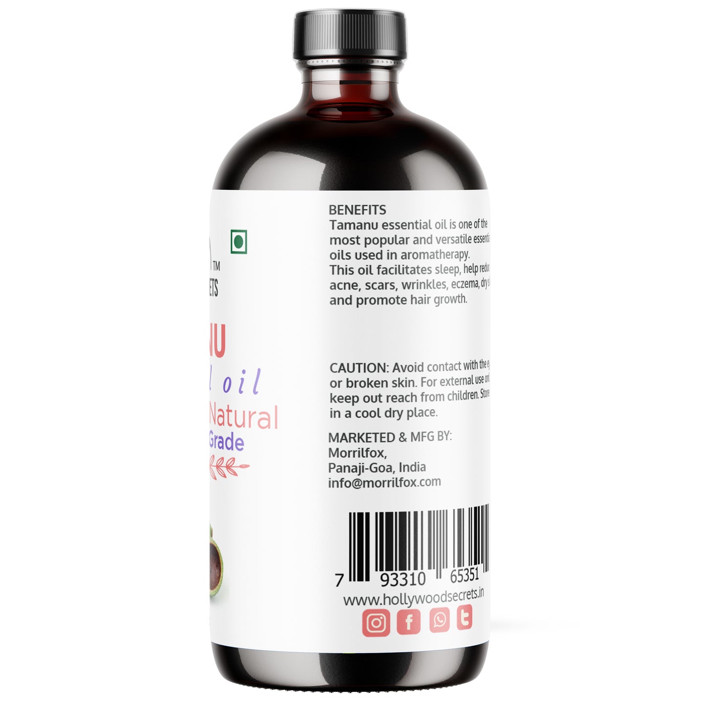 Pure Tamanu Essential Oil Therapeutic Grade Hollywood Secrets