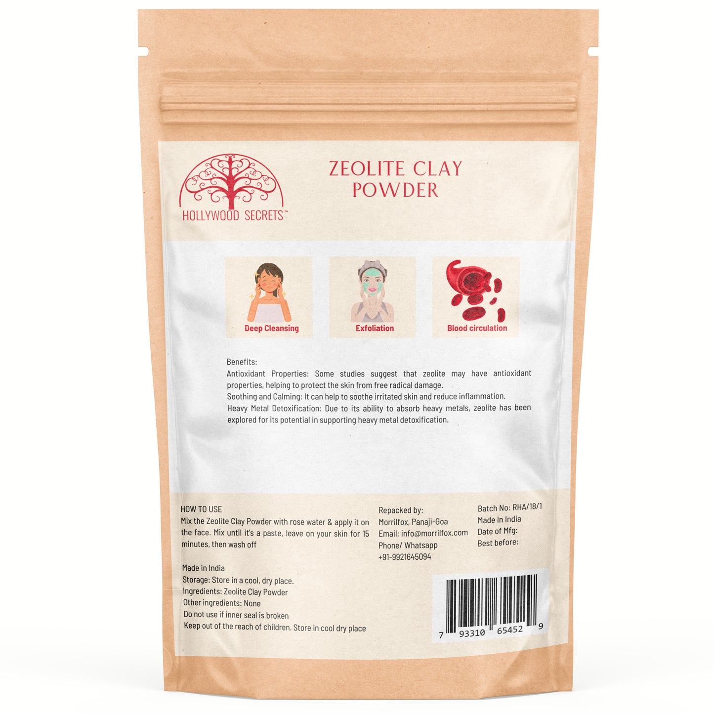 Pure Zeolite Clay Powder 100Gms Hollywood Secrets