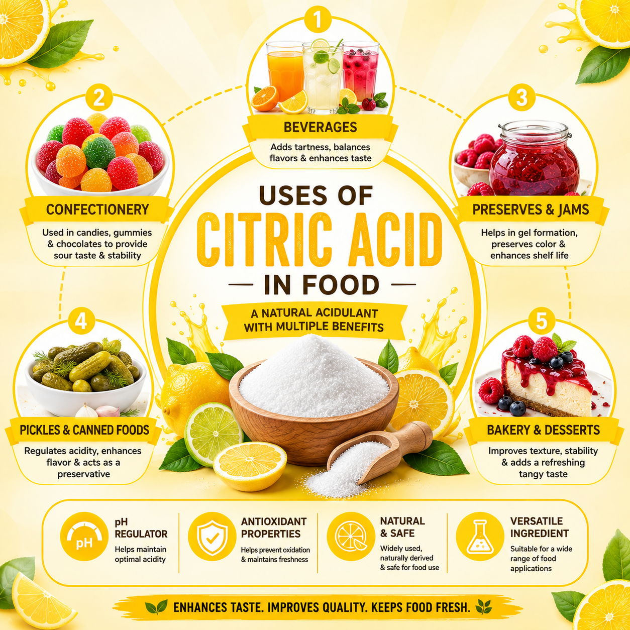 Pure Citric Acid Anhydrous Powder Food Grade 200 gm Hollywood Secrets
