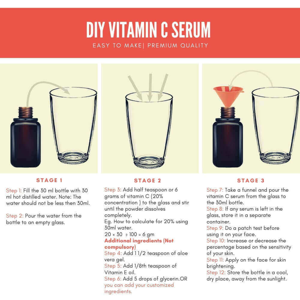 Vitamin C L-Ascorbic Powder 100gm Hollywood Secrets