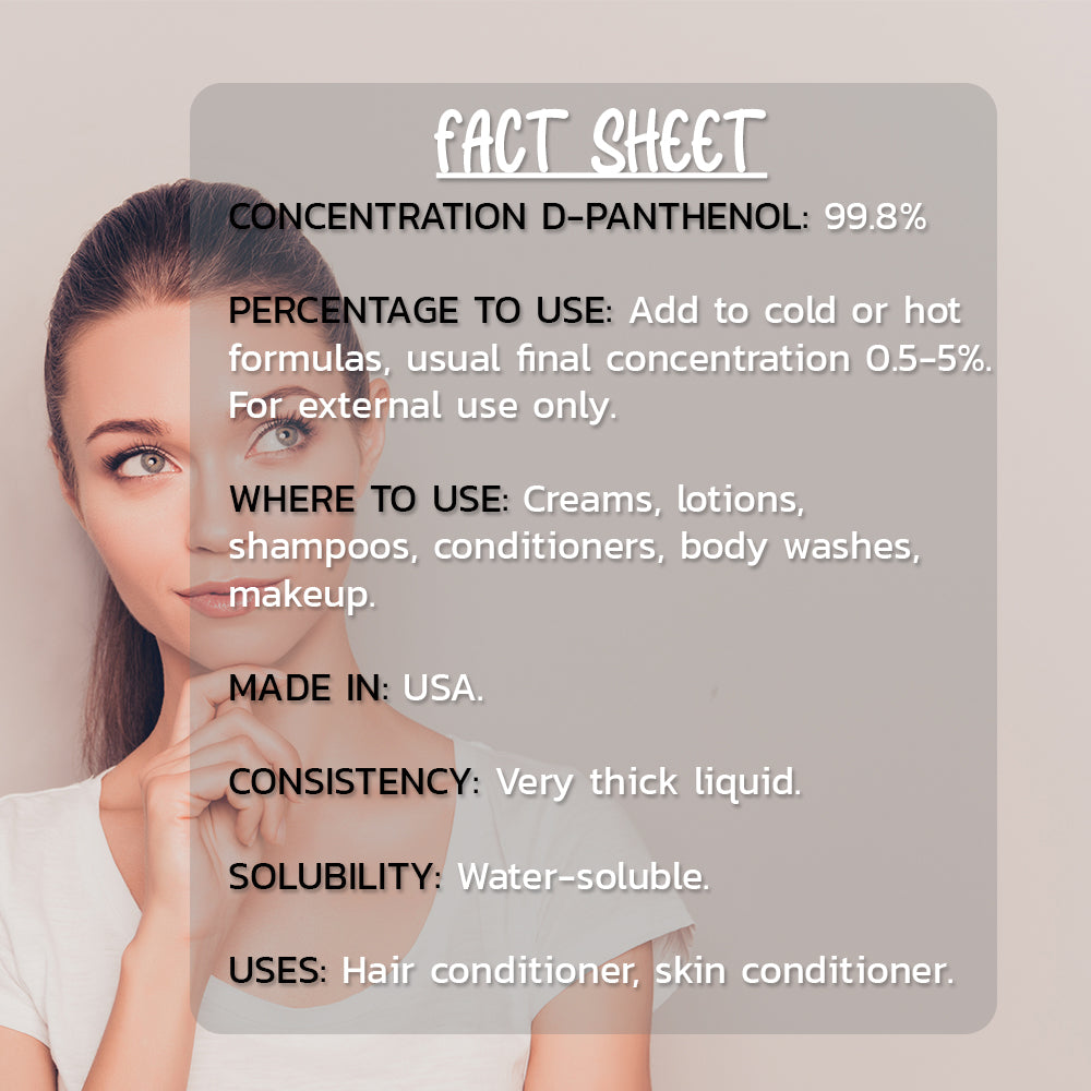 D-Panthenol Provitamin Pantothenic Acid Vitamin B5 Liquid Gel 100ml Hollywood Secrets