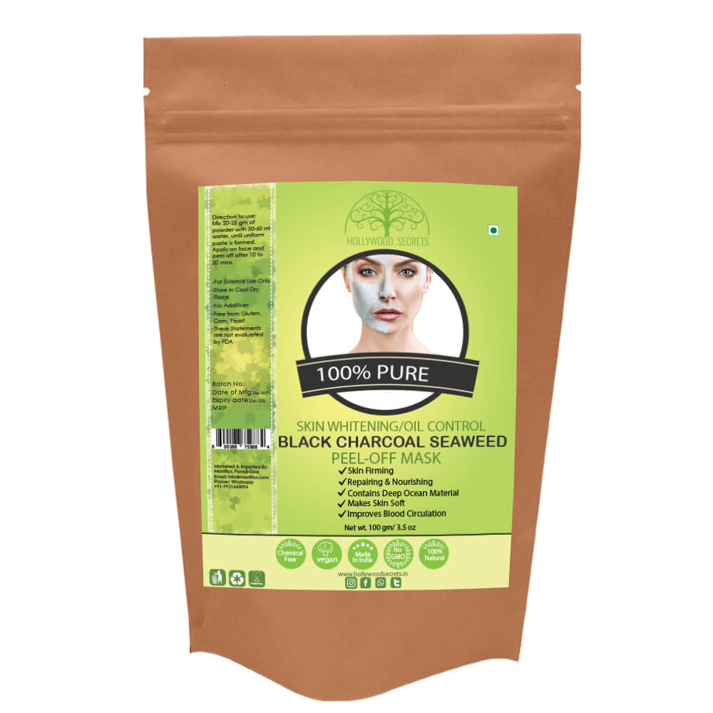 Organic Charcoal Seaweed Powder Peel Off Mask For Skin (100 Gms)