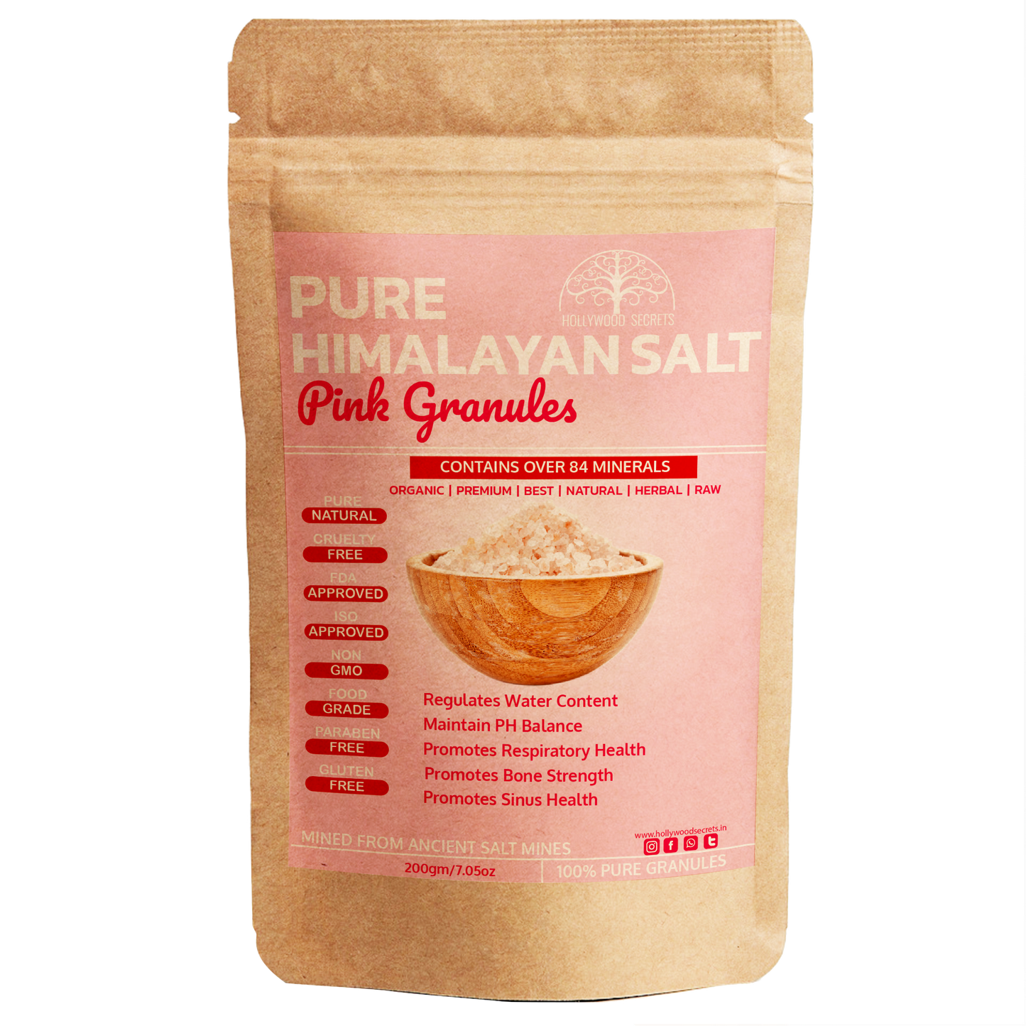 Pure Himalayan Pink Salt 100Gms Hollywood Secrets