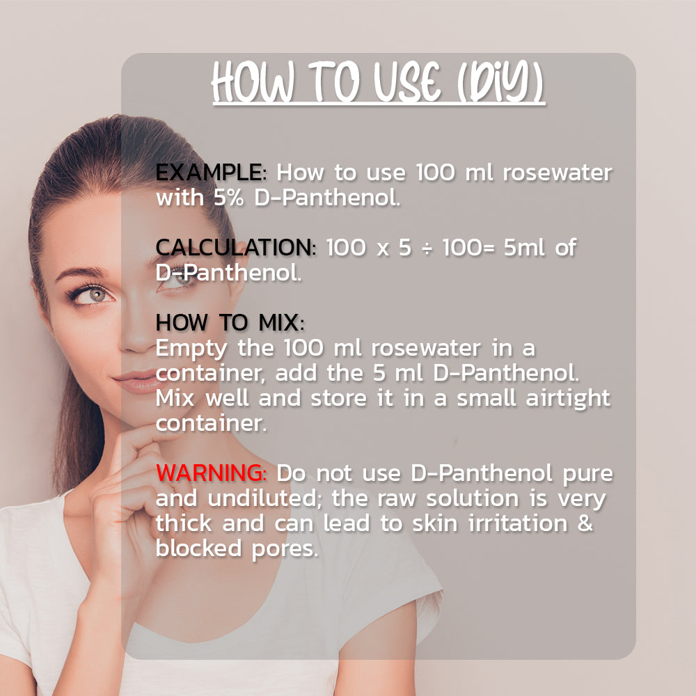 D-Panthenol Provitamin Pantothenic Acid Vitamin B5 Liquid Gel 100ml Hollywood Secrets