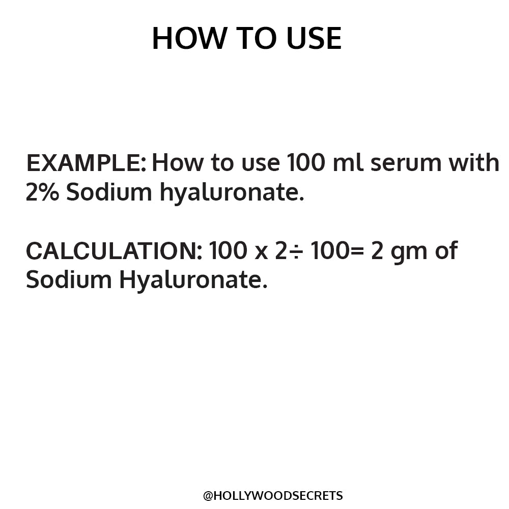 Sodium Hyaluronate Powder 50gms (Pure) Hollywood Secrets