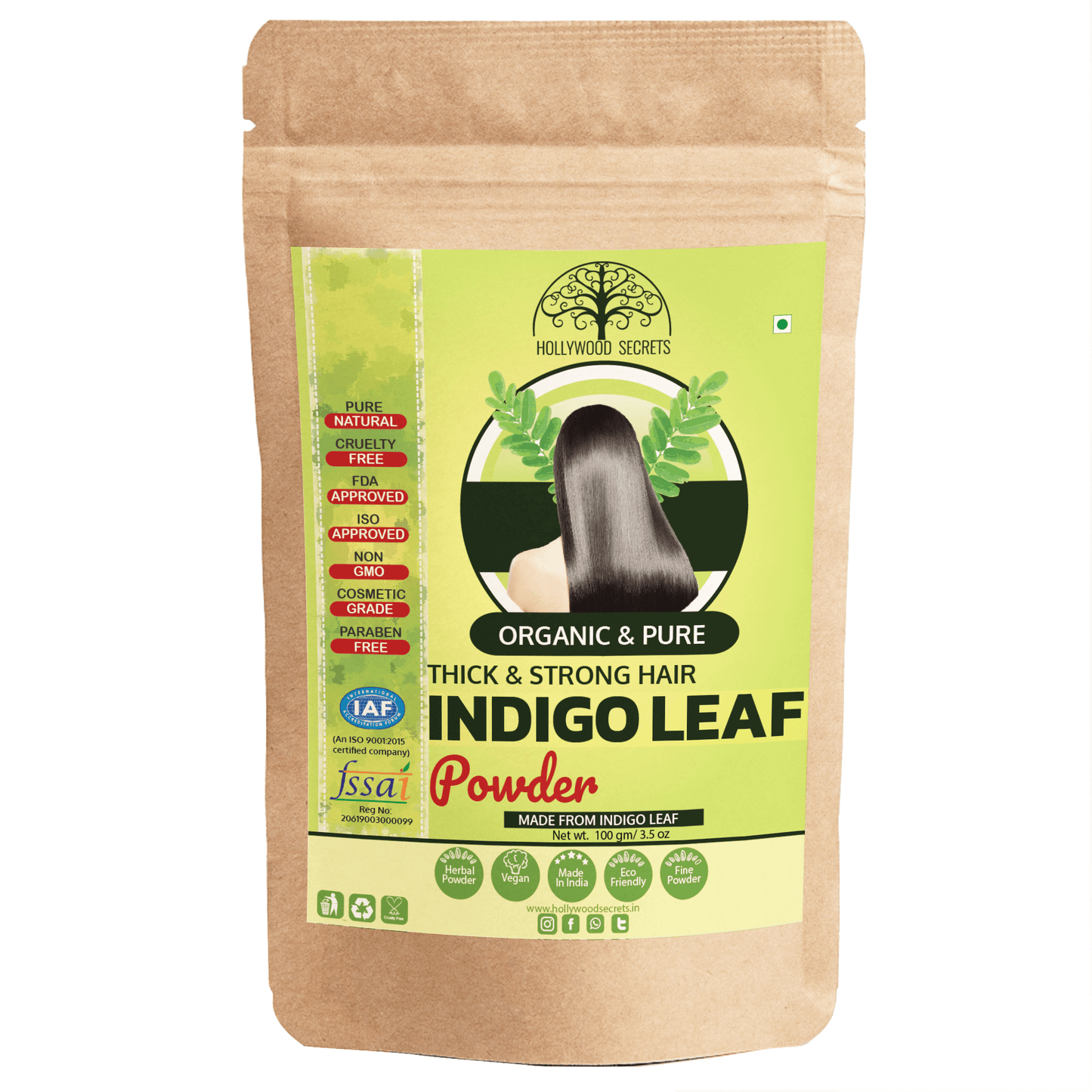 Organic Indigo Powder (100 Gms) hollywoodsecrets