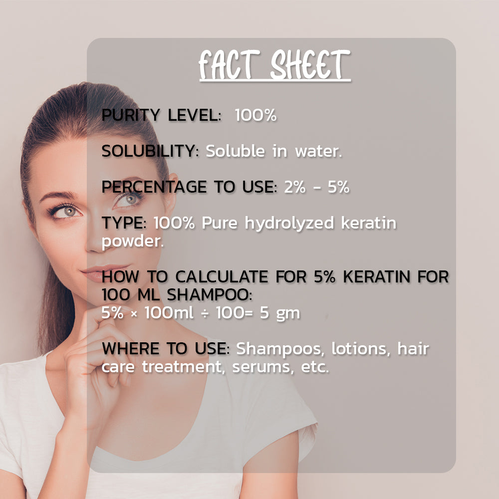 Pure Hydrolyzed Keratin Protein Powder 50gm Hollywood Secrets