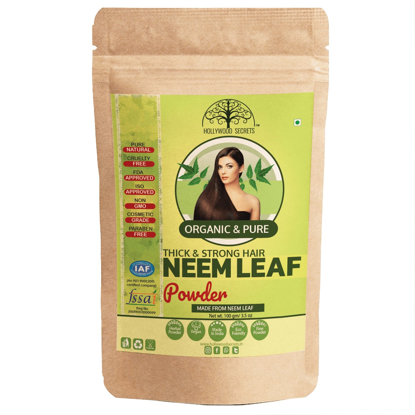 Organic Neem Leaf Powder (100 Gms) hollywoodsecrets