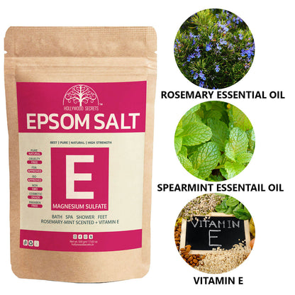 Pure Epsom Rosemary Mint Salt Bath (500Gms) Hollywood Secrets
