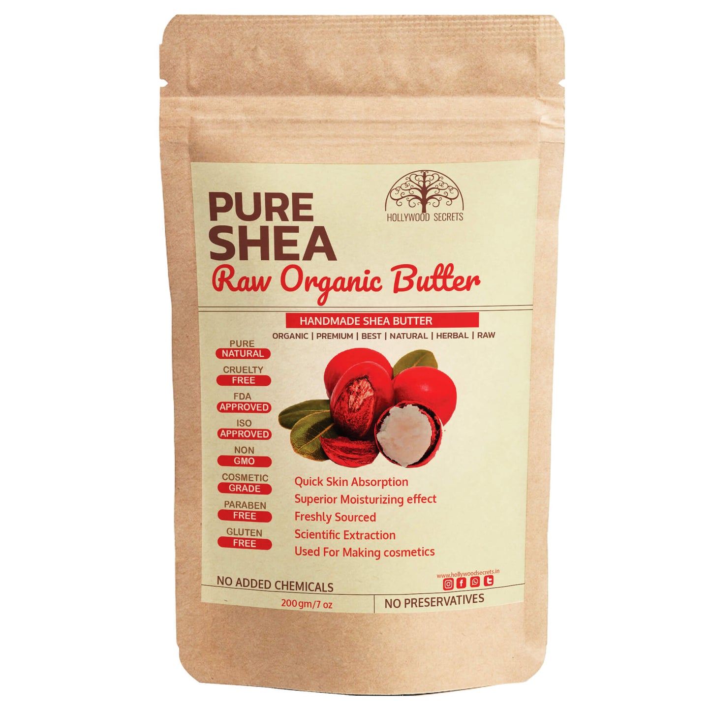 Raw Shea Body Skin Butter 200gm Hollywood Secrets