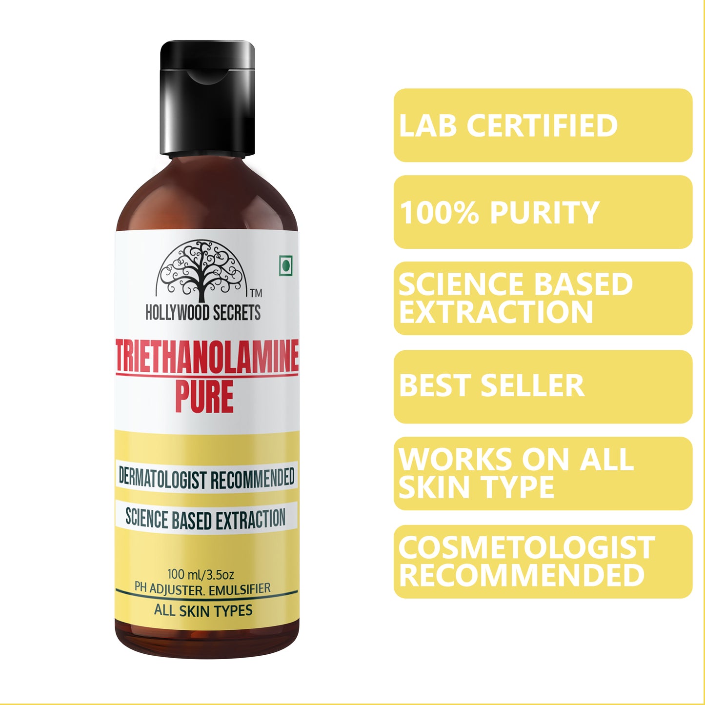 Pure Triethanolamine Liquid 100ml Hollywood Secrets