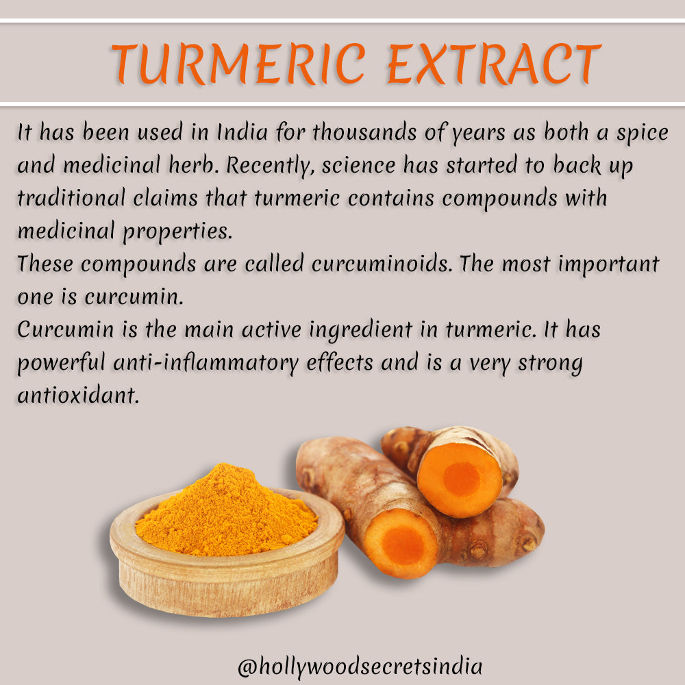 Pure Turmeric Extract Powder Supplements 20% Curcumin 50 gm Hollywood Secrets