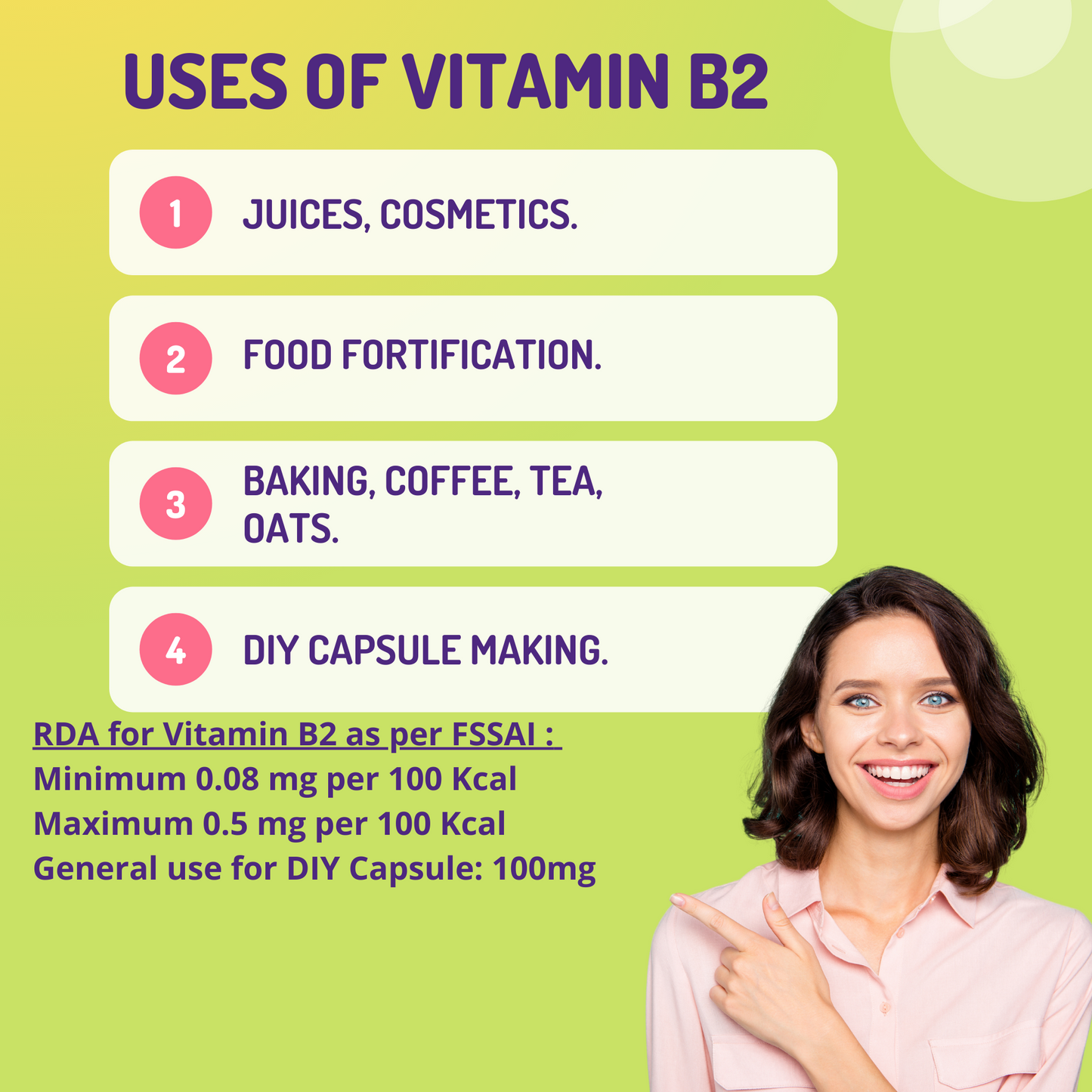 Pure Vitamin B2 Riboflavin Supplements 50gm Hollywood Secrets