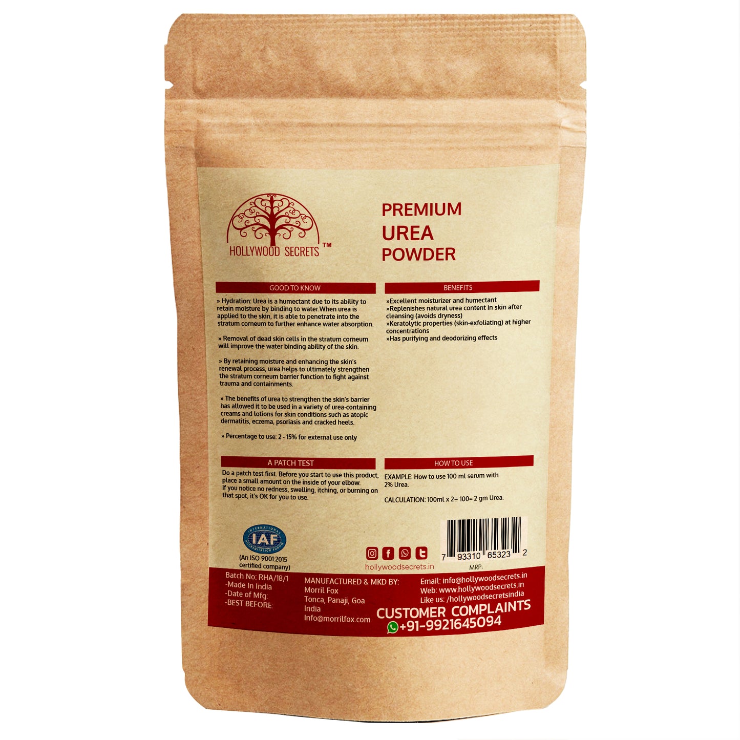 Urea Powder DIY Cosmetics 200 gm Hollywood Secrets