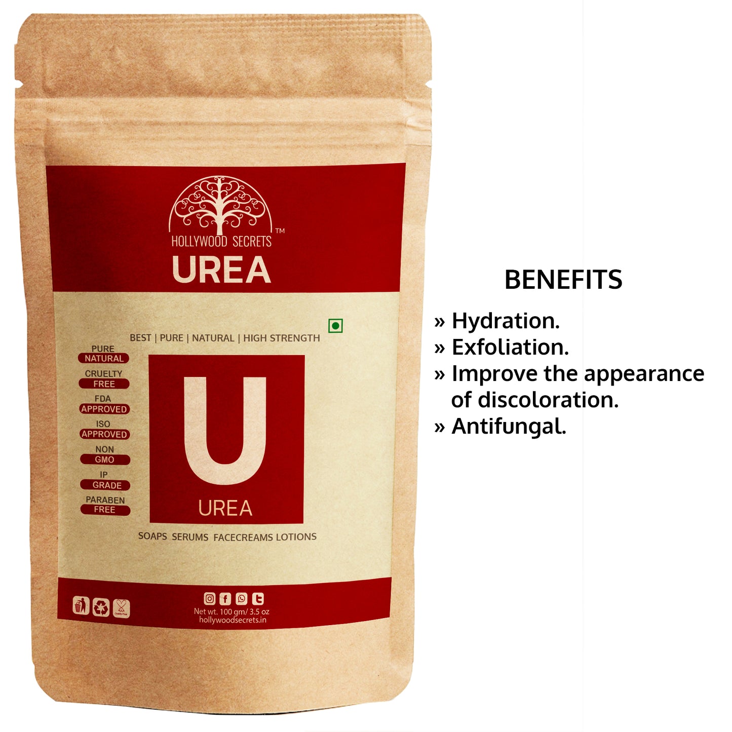 Urea Powder DIY Cosmetics 200 gm Hollywood Secrets
