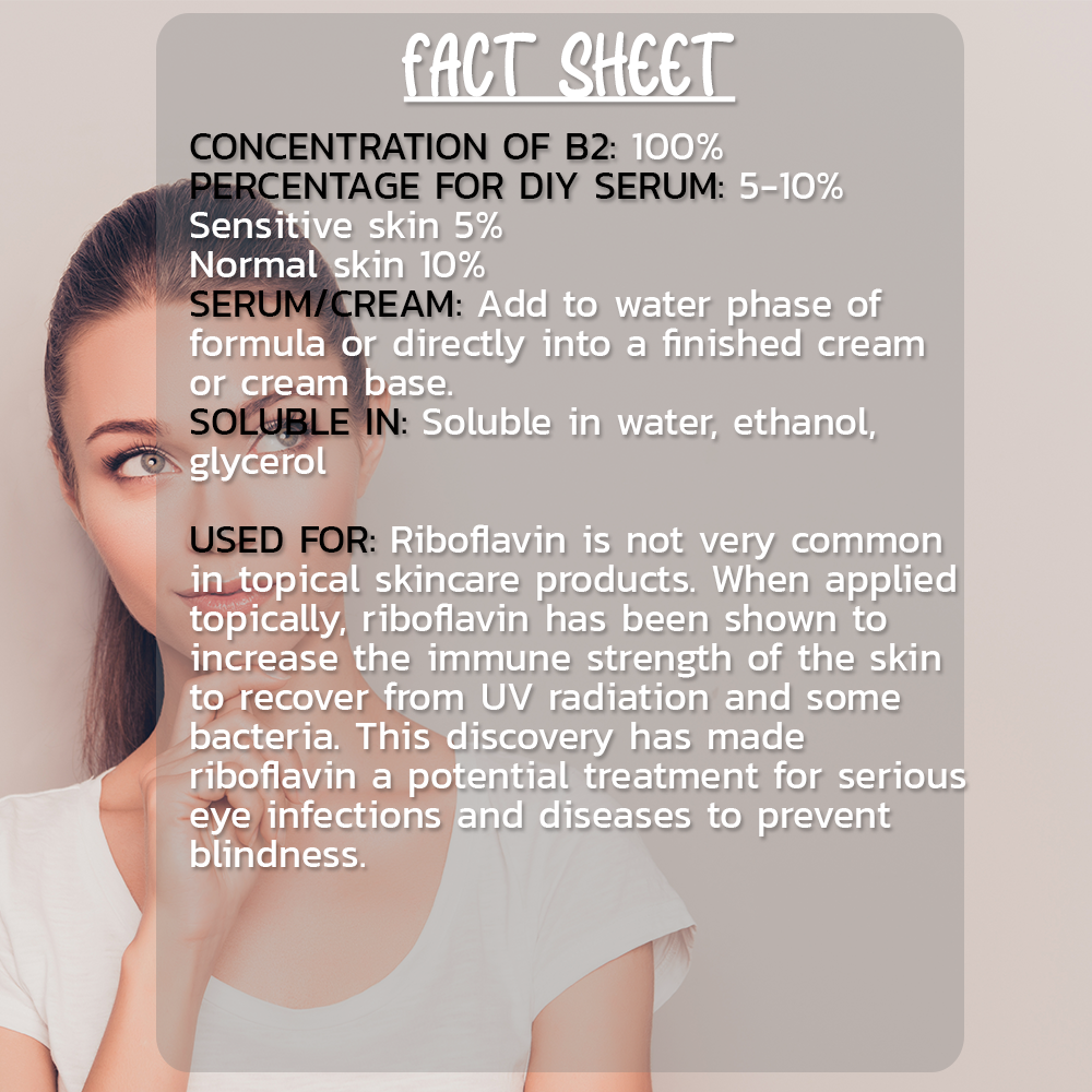Pure Vitamin B2 Riboflavin Supplements 50gm Hollywood Secrets