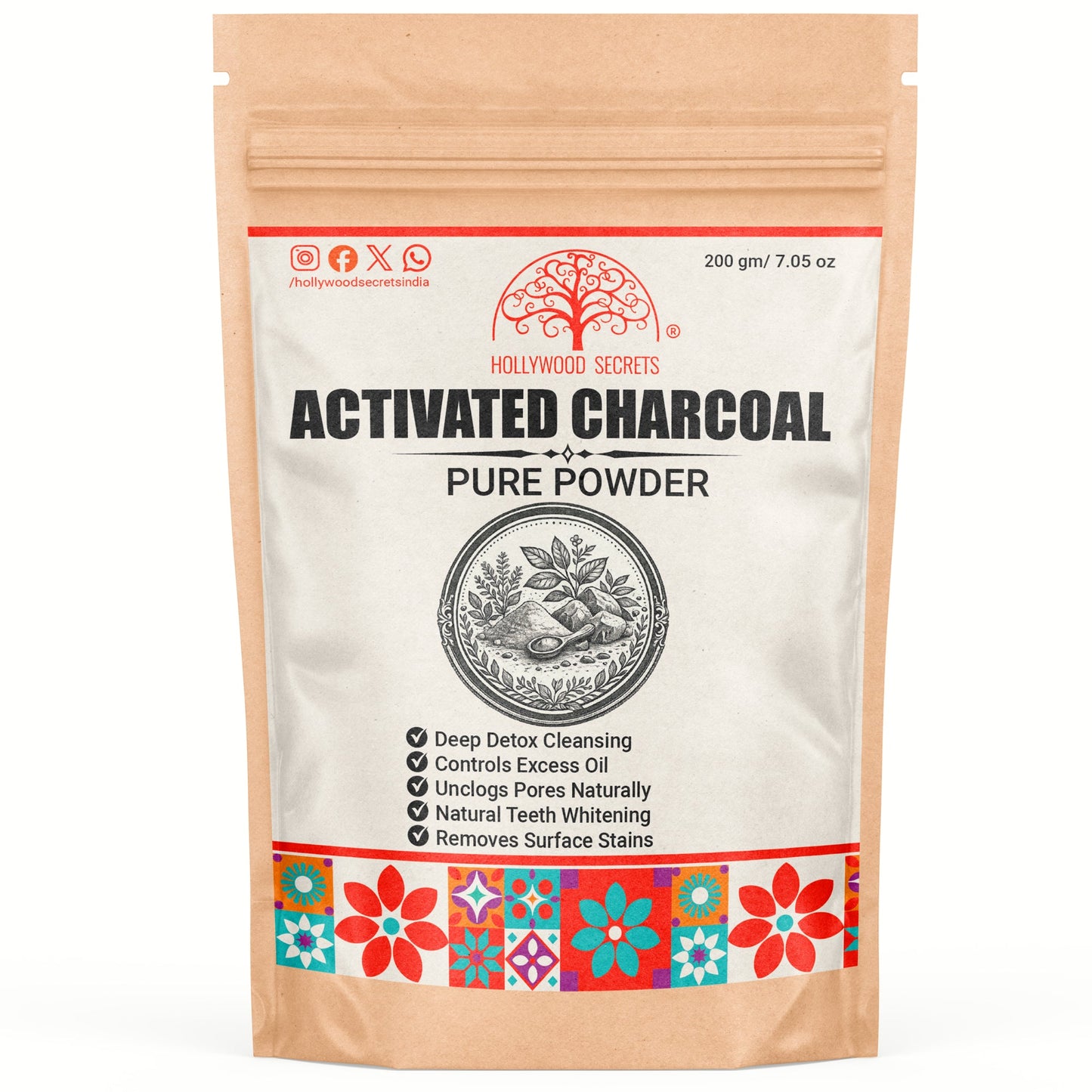 Activated Charcoal Powder 100gm Hollywood Secrets