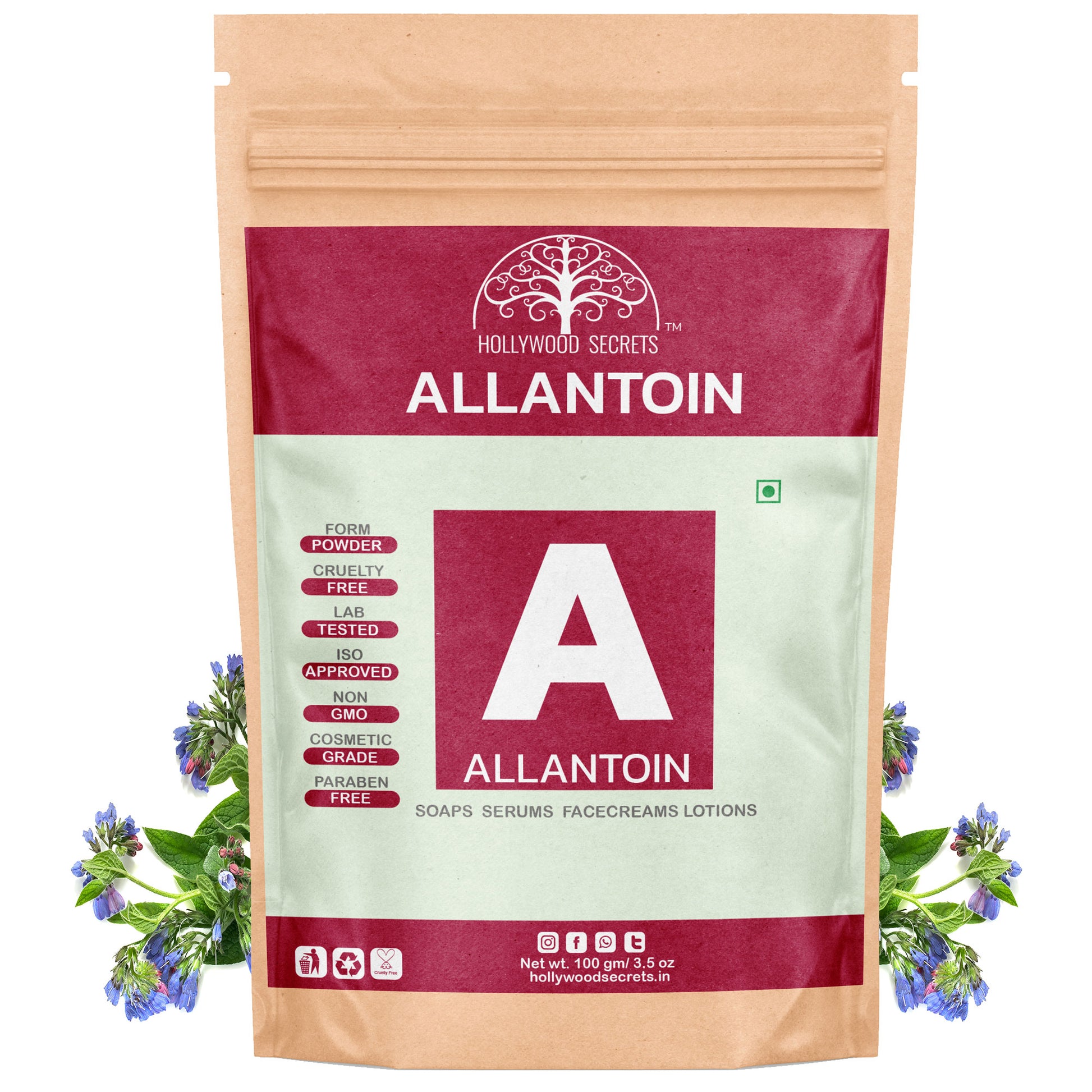 Pure Allantoin Powder 100gm Hollywood Secrets