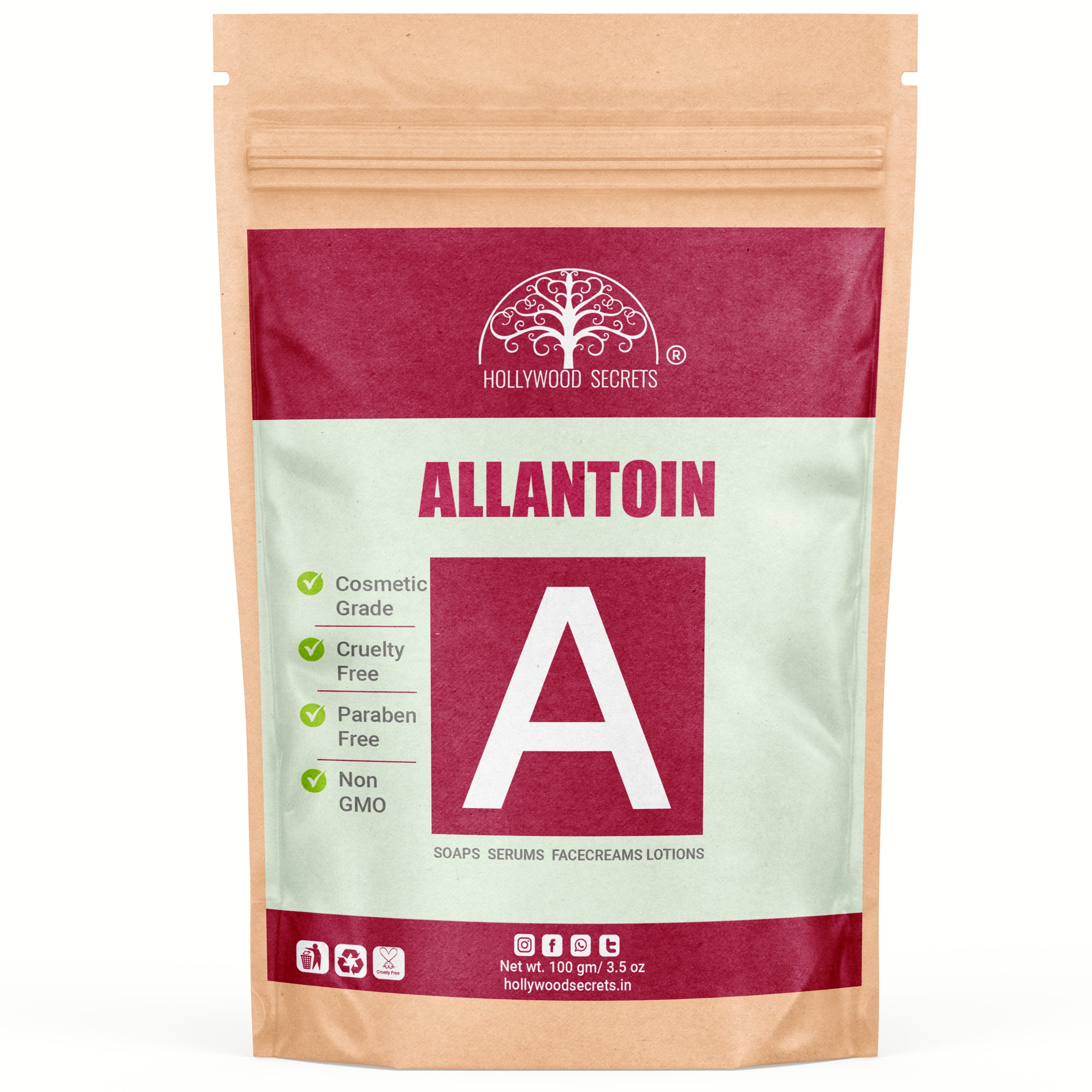 BUY Hollywood Secrets Pure Allantoin Powder 100gm