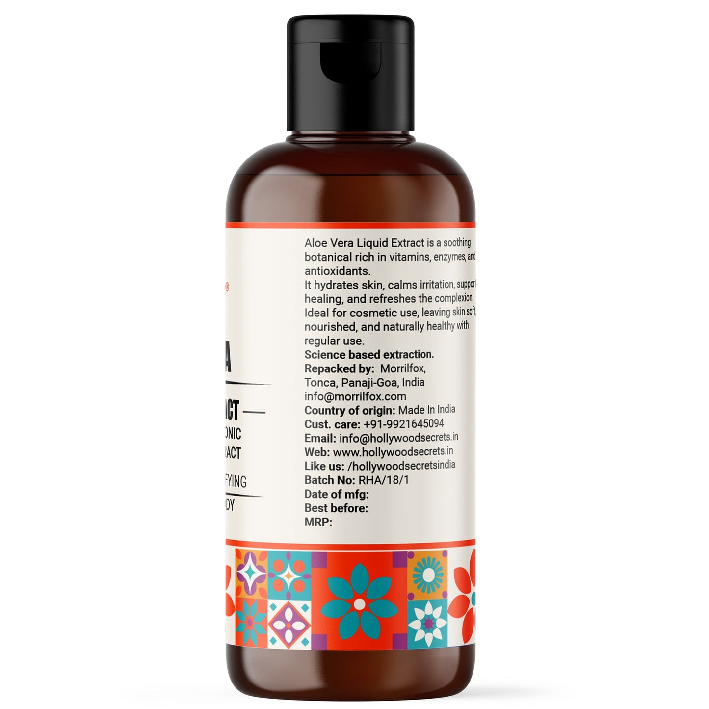 Pure 85% Aloe Vera Liquid Botanical Extract Hollywood Secrets