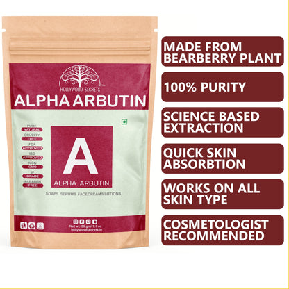 Pure Alpha Arbutin Powder 50gm Hollywood Secrets