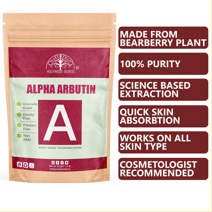 Pure Alpha Arbutin Powder 50gm Hollywood Secrets