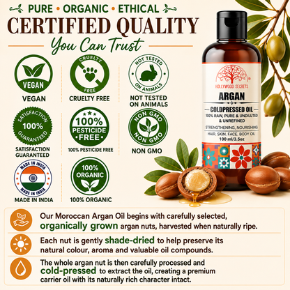 Moroccan Argan Oil Pure Cold Pressed Hollywood Secrets